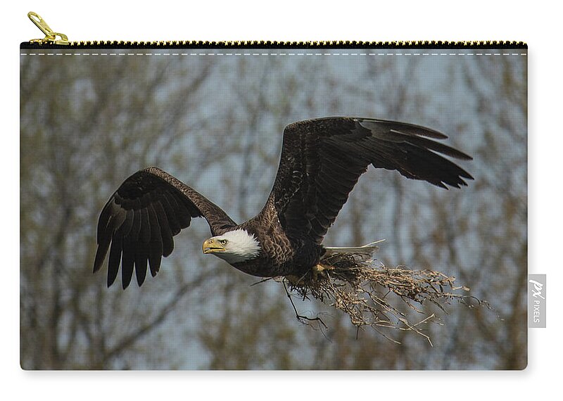 America Zip Pouch featuring the photograph Eagle Nest Material by Michael Hall