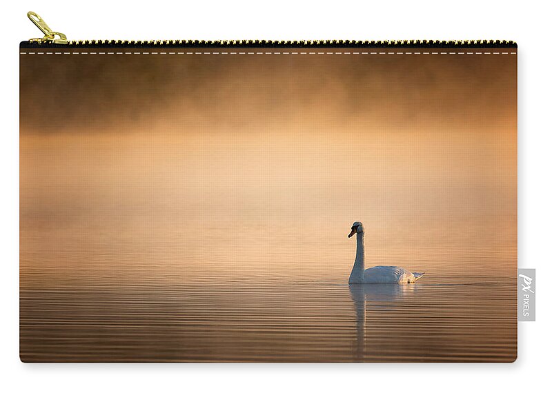 Swan Zip Pouch featuring the photograph Early Bird 2015 by Bill Wakeley