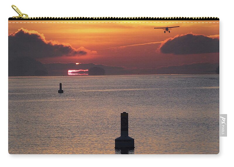 Sea Planes Zip Pouch featuring the photograph Early Flight by Mark Alan Perry