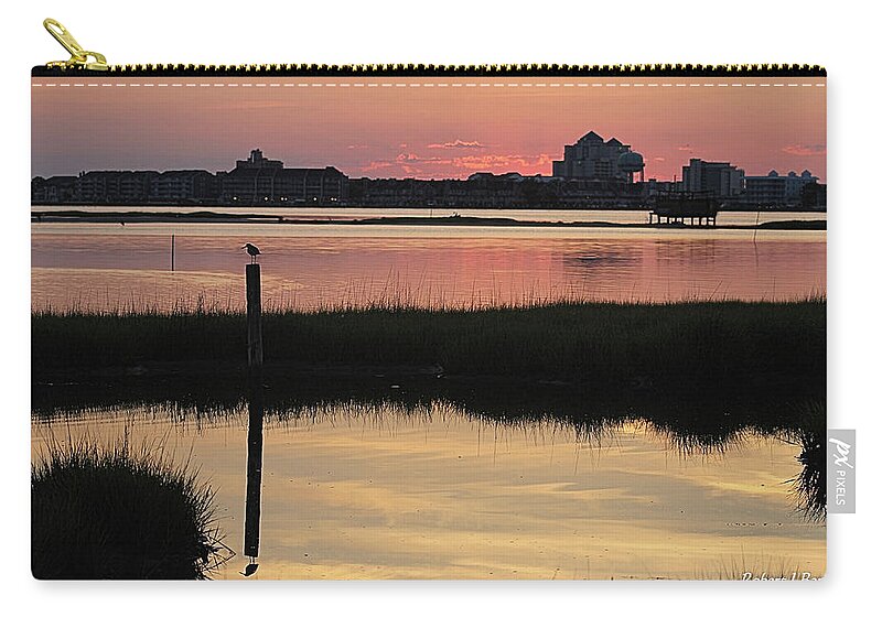 Dawn Zip Pouch featuring the photograph Early Light Of Day On The Bay by Robert Banach