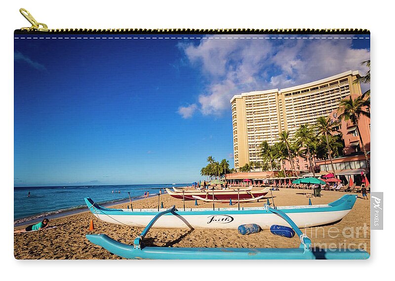 Outrigger Beach Zip Pouch featuring the photograph Early Morning at Outrigger Beach,Hawaii by Sal Ahmed