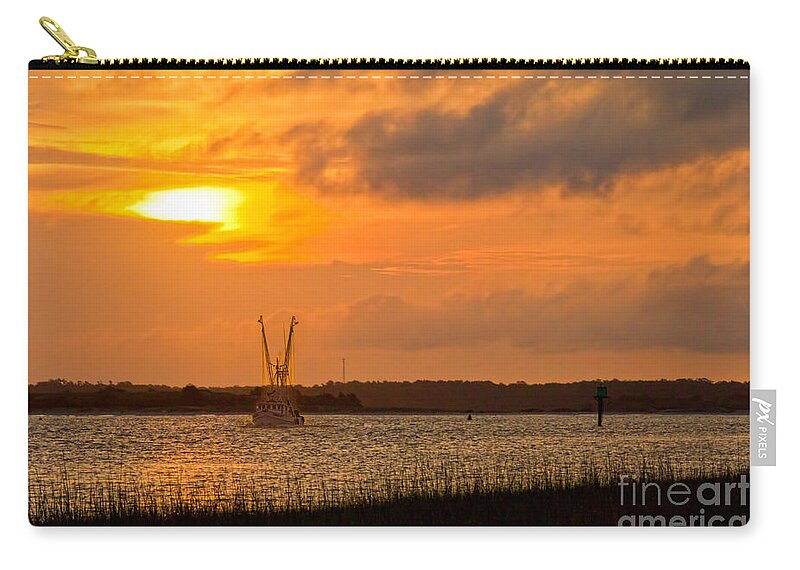 Early Morning Catch Zip Pouch featuring the photograph Early Morning Catch by Jemmy Archer