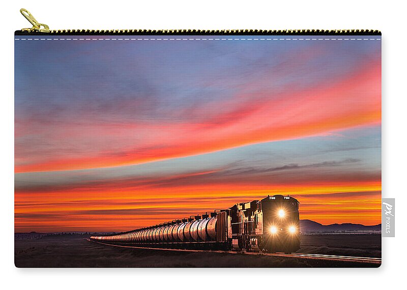 Train Zip Pouch featuring the photograph Early Morning Haul by Todd Klassy