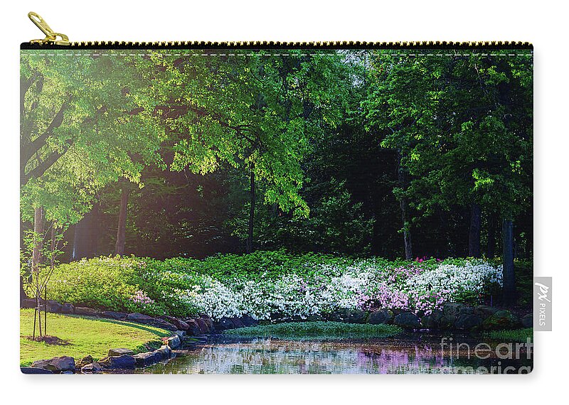Tamyra Zip Pouch featuring the photograph Early Morning Light at the Azalea Pond by Tamyra Ayles