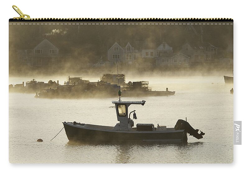 Atlantic Ocean Zip Pouch featuring the photograph Early morning mist by Brian Green