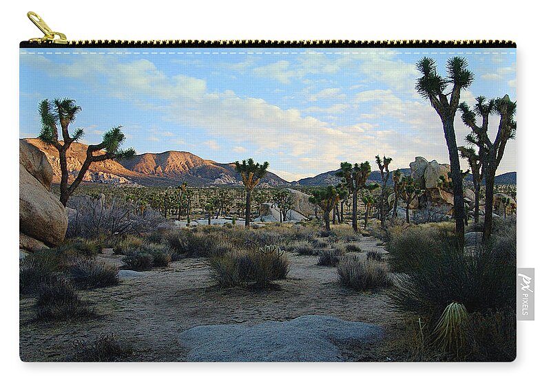 Joshua Tree National Park Zip Pouch featuring the photograph Early Morning Sun - Joshua Tree National Park by Glenn McCarthy Art and Photography