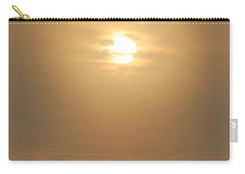 Early Morning Sun Clouds Fog Multicolored Zip Pouch featuring the photograph Early Morning Sunrise by Scott Burd