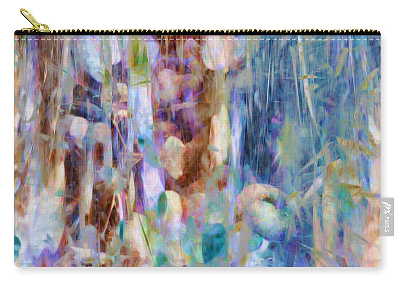 Earth Zip Pouch featuring the digital art Earth and Peace by Linda Sannuti