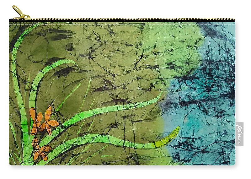 Floral Zip Pouch featuring the tapestry - textile Earth Flower by Kay Shaffer