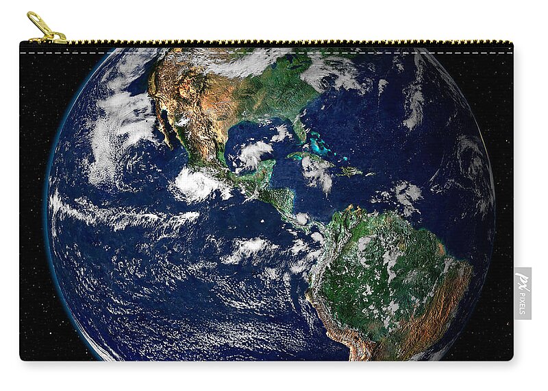 Americas Zip Pouch featuring the photograph Earth From Space by NASA Goddard Space Flight Center