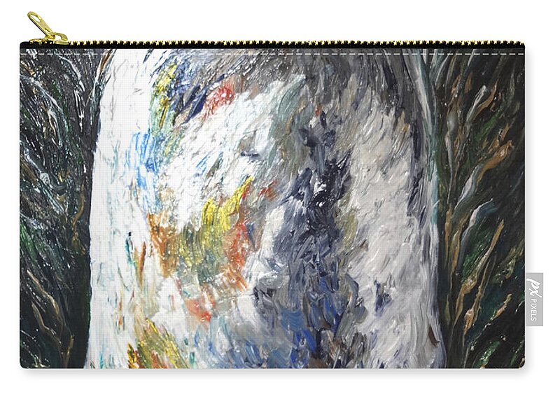 Guam Zip Pouch featuring the painting Earth Latte Stone by Michelle Pier