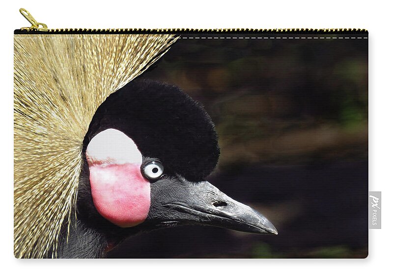Crane Zip Pouch featuring the photograph East African Crowned Crane by Rosalie Scanlon