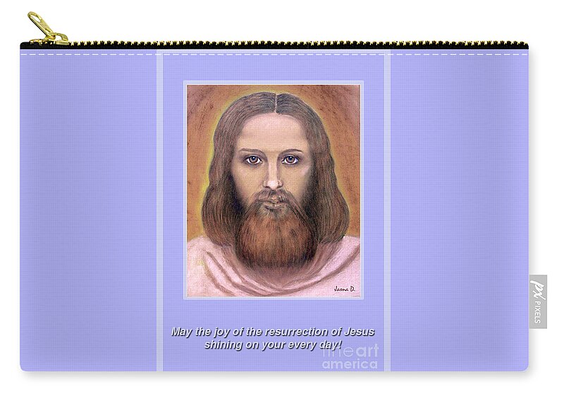 Easter Greeting Card Zip Pouch featuring the painting Easter Bless by Jasna Dragun