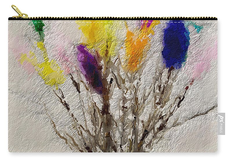 Swedish Zip Pouch featuring the painting Easter Tree- Abstract Art by Linda Woods by Linda Woods