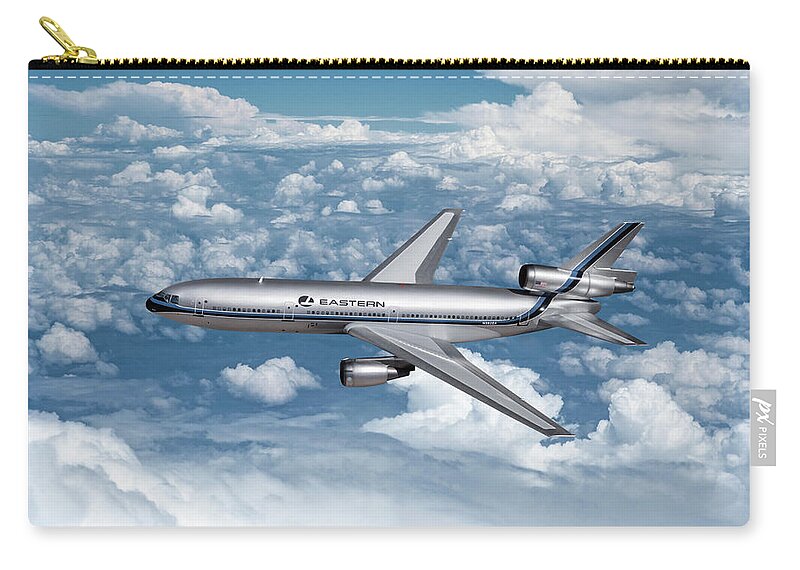 Eastern Airlines Zip Pouch featuring the digital art Eastern Airlines DC-10-30 by Erik Simonsen