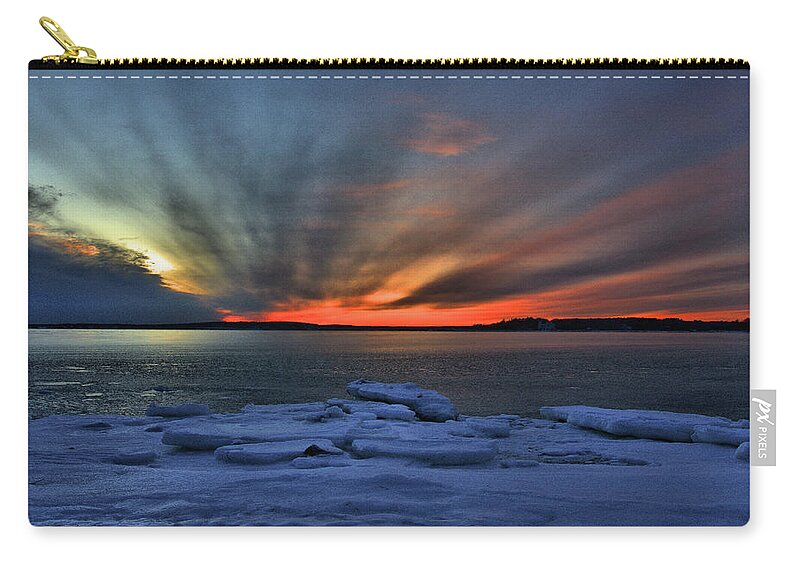 New Years Eve Zip Pouch featuring the photograph Eastern Lights by Bruce Gannon