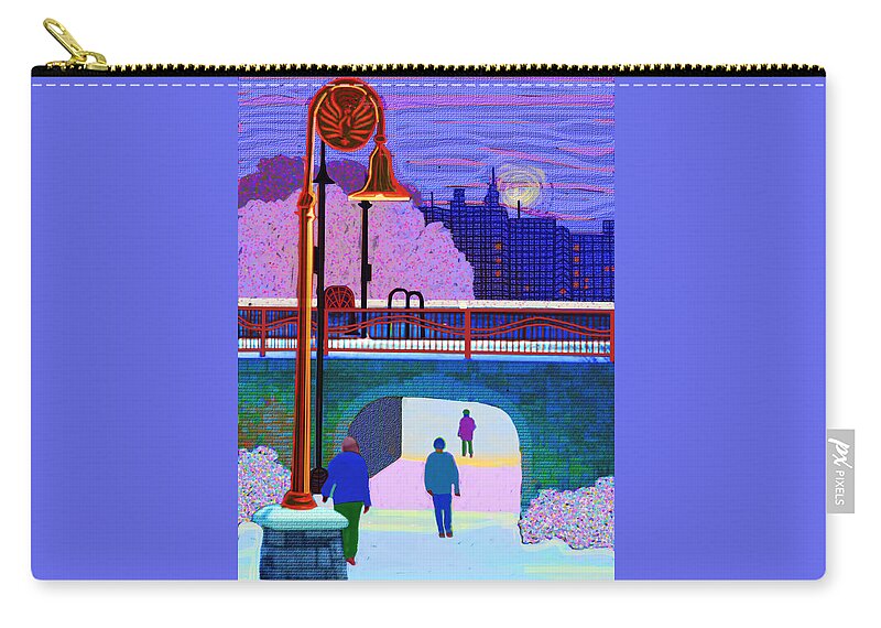Wisconsin Zip Pouch featuring the digital art A Snowy Evening by Rod Whyte