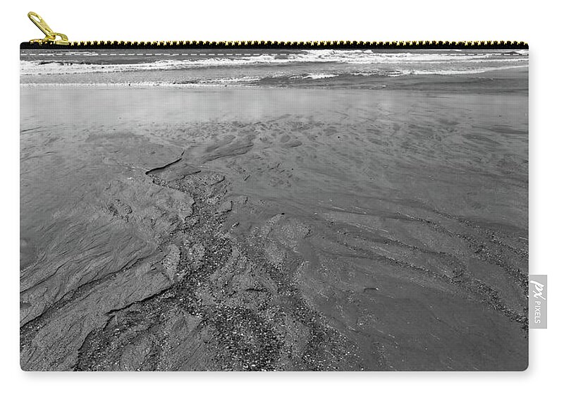 Landscape Zip Pouch featuring the photograph Ebbing Tide Trails by Allan Van Gasbeck