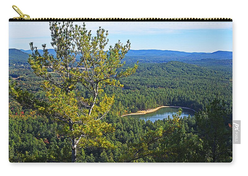 Echo Zip Pouch featuring the photograph Echo Lake from Cathedral Ledge Bartlett New Hampshire by Toby McGuire
