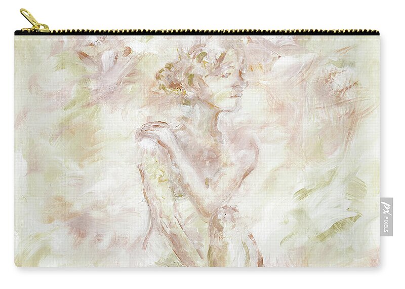 Nude Zip Pouch featuring the painting Echoes by Nadine Rippelmeyer