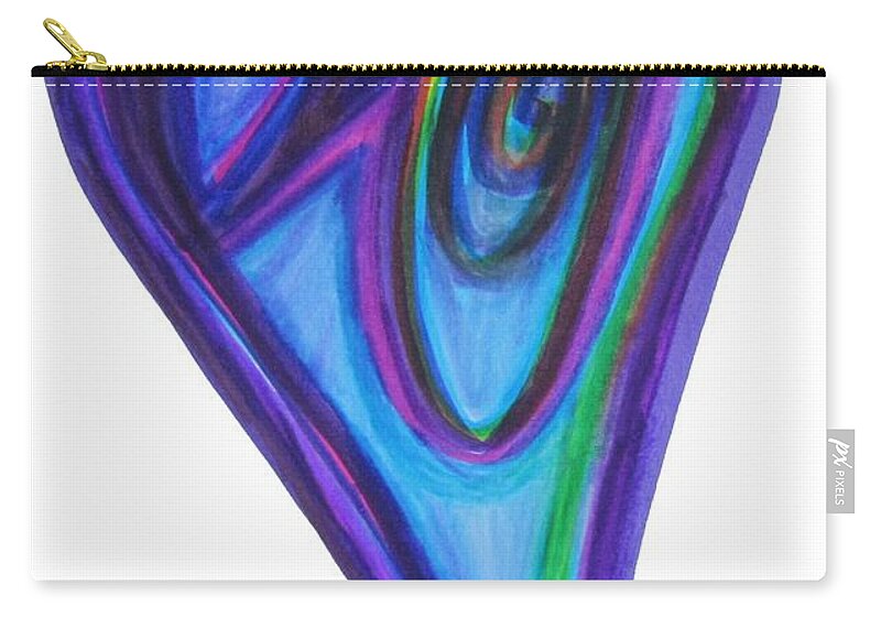 Heart Zip Pouch featuring the drawing Eclipse Eve Heart by Mars Besso