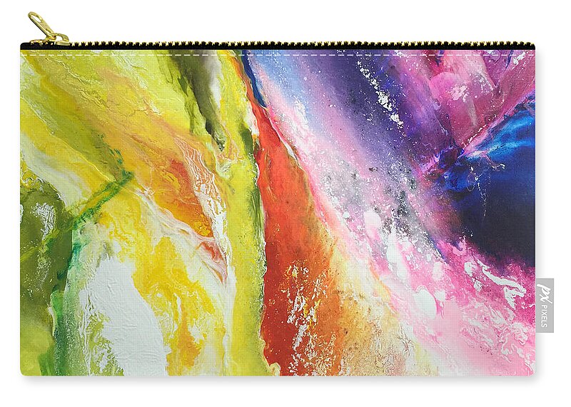 Abstract Zip Pouch featuring the painting Ecstatic by Linda Bailey