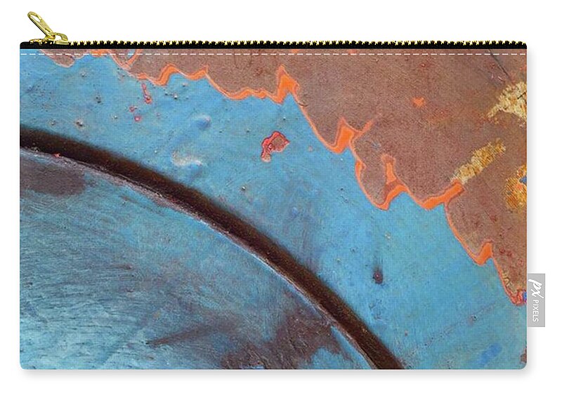 Blue Zip Pouch featuring the photograph Edge Of The World. #blue #orange by Ginger Oppenheimer