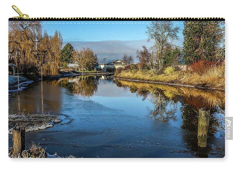 Canal Carry-all Pouch featuring the photograph Edison Canal by Mark Joseph