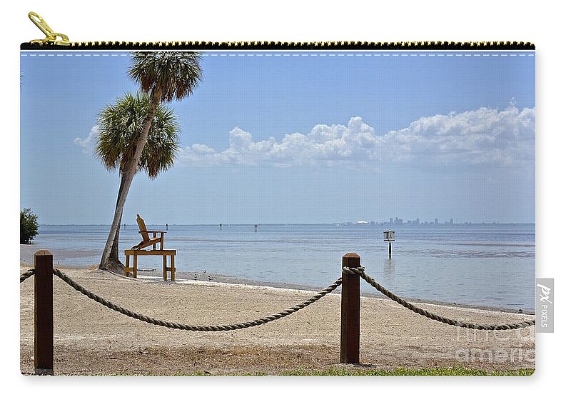 Beach Zip Pouch featuring the photograph E G Simmons Park Beach by Carol Bradley