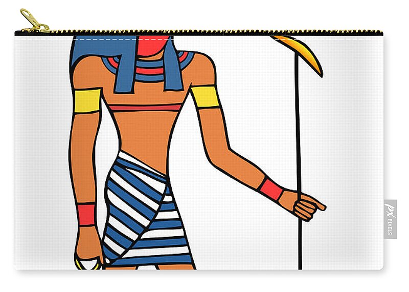 Image Zip Pouch featuring the drawing Egyptian God of the Sun - Ra by Michal Boubin