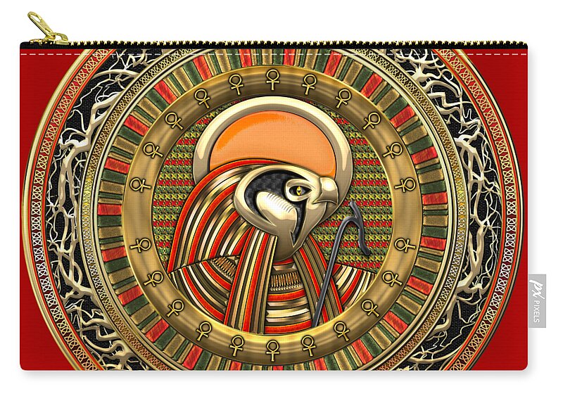 'treasure Trove' Collection By Serge Averbukh Zip Pouch featuring the digital art Egyptian Sun God Ra by Serge Averbukh