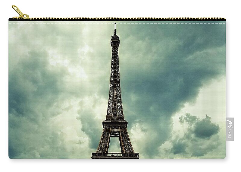 Eiffel Tower Zip Pouch featuring the photograph Eiffel Tower Drama by Amy Regenbogen
