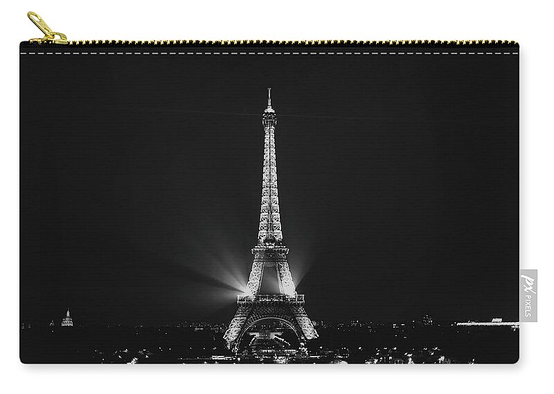 Eiffel Tower Zip Pouch featuring the photograph Eiffel Tower Noir by Melanie Alexandra Price