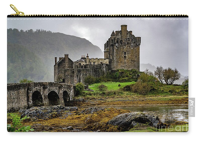 Eilean Donan Castle Zip Pouch featuring the photograph Eilean Donan Castle by Sue Karski