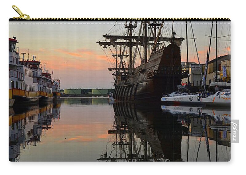 El Galeon Zip Pouch featuring the photograph Reflections of El Galeon by Colleen Phaedra