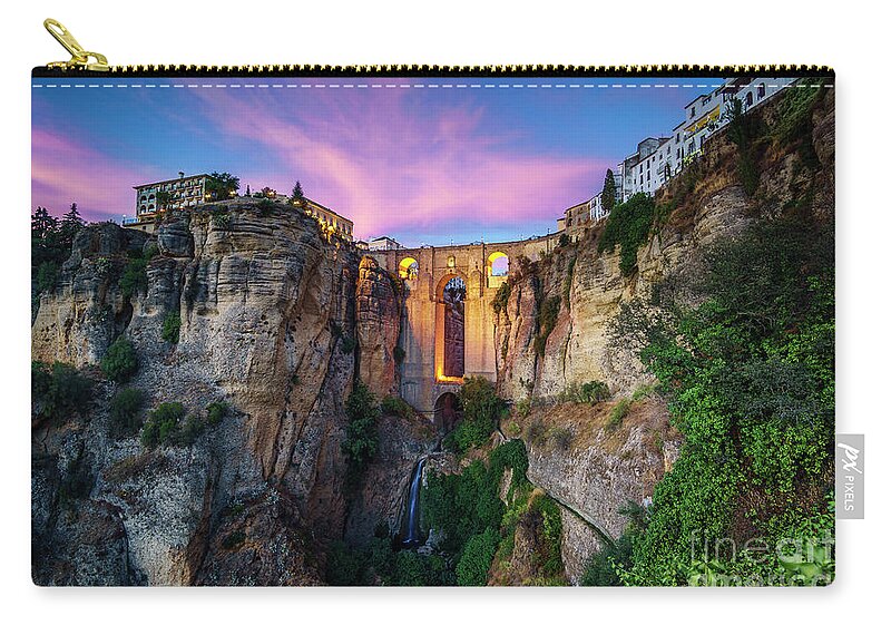 Spain Zip Pouch featuring the photograph El Tajo Canyon of Ronda Malaga Spain by Pablo Avanzini