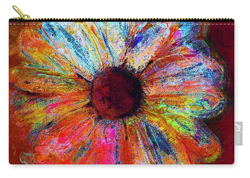 Daisy Carry-all Pouch featuring the painting Electric Daisy by Julie Lueders 