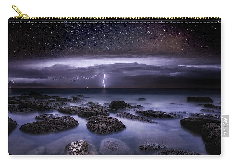 Landscape Zip Pouch featuring the photograph Electric dreams by Jorge Maia