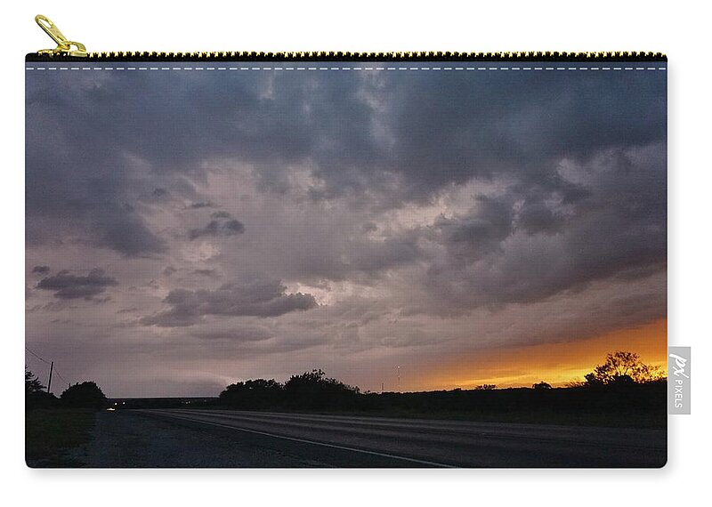Storm Zip Pouch featuring the photograph Electrified Skies by Ed Sweeney