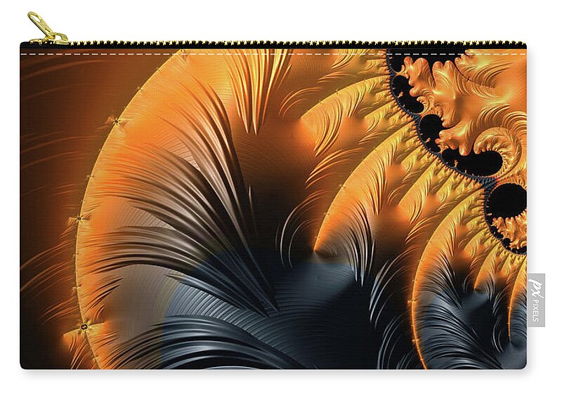 Abstract Zip Pouch featuring the digital art Elegant abstract art with warm colors by Matthias Hauser