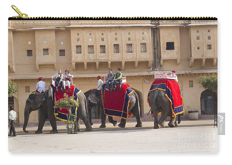 Elephant Carry-all Pouch featuring the photograph Elephant Ride 2 by Elena Perelman