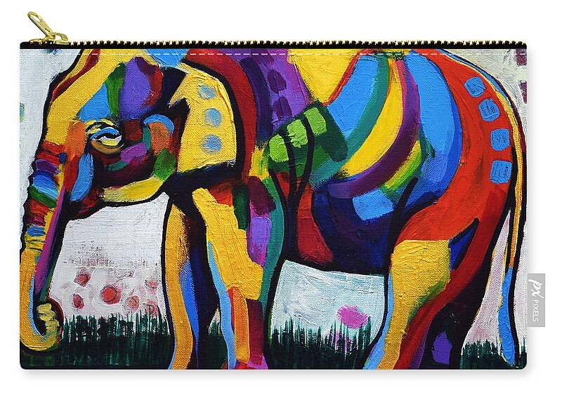 Elephant Zip Pouch featuring the painting Elephant by Stephen Humphries