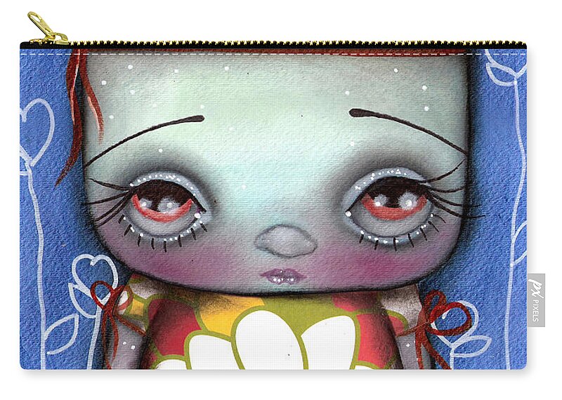 Abril Andrade Elf Zip Pouch featuring the painting Elf Girl by Abril Andrade