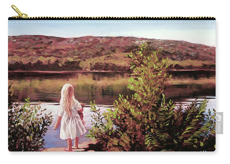 Groton Lake Zip Pouch featuring the painting Elizabeth at Groton Lake by Marie Witte
