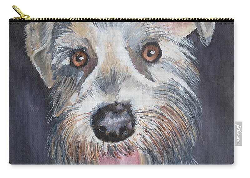 Pets Zip Pouch featuring the painting Elliot, the Therapy Dog by Kathie Camara
