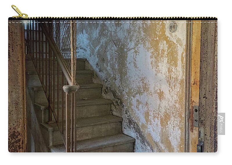 Jersey City New Jersey Carry-all Pouch featuring the photograph Ellis Island Stairs by Tom Singleton