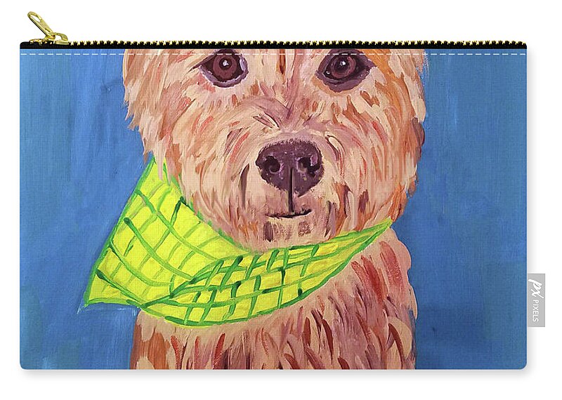 Dog Zip Pouch featuring the painting Ellis Date With Paint Mar 19 by Ania M Milo