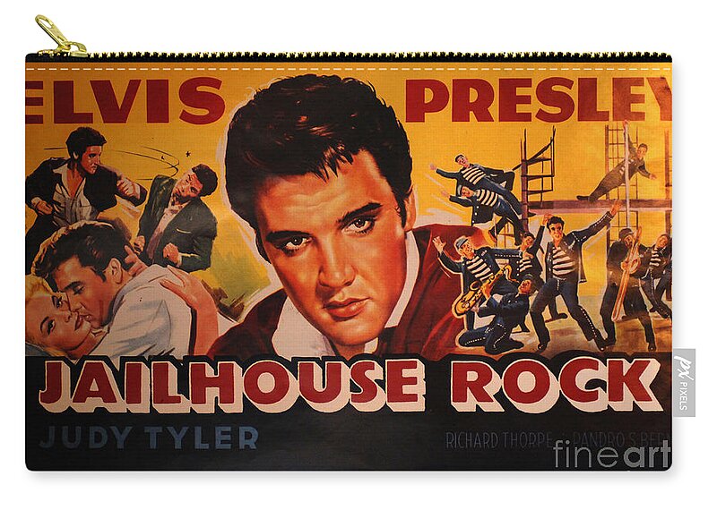 Elvis Zip Pouch featuring the photograph Elvis Presley Poster Collection 8 by Bob Christopher