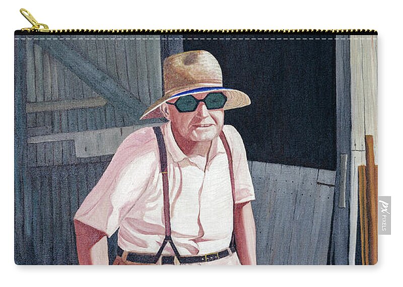 2d Zip Pouch featuring the painting Elwood by Brian Wallace