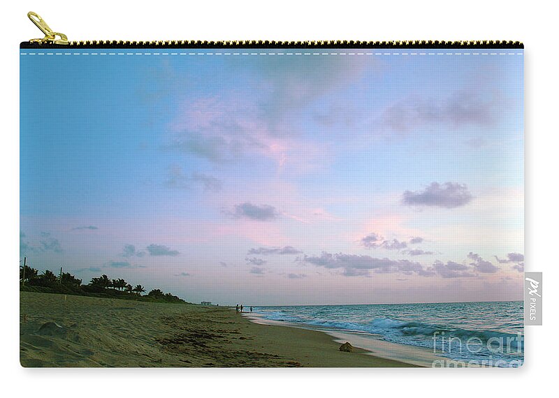 Seascape Sunrise Zip Pouch featuring the photograph Treasure Coast Florida Sunrise Seascape C7 by Ricardos Creations